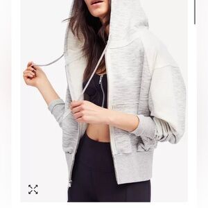 Free People Movement Mixed Knit Hoodie Sweatshirt size S